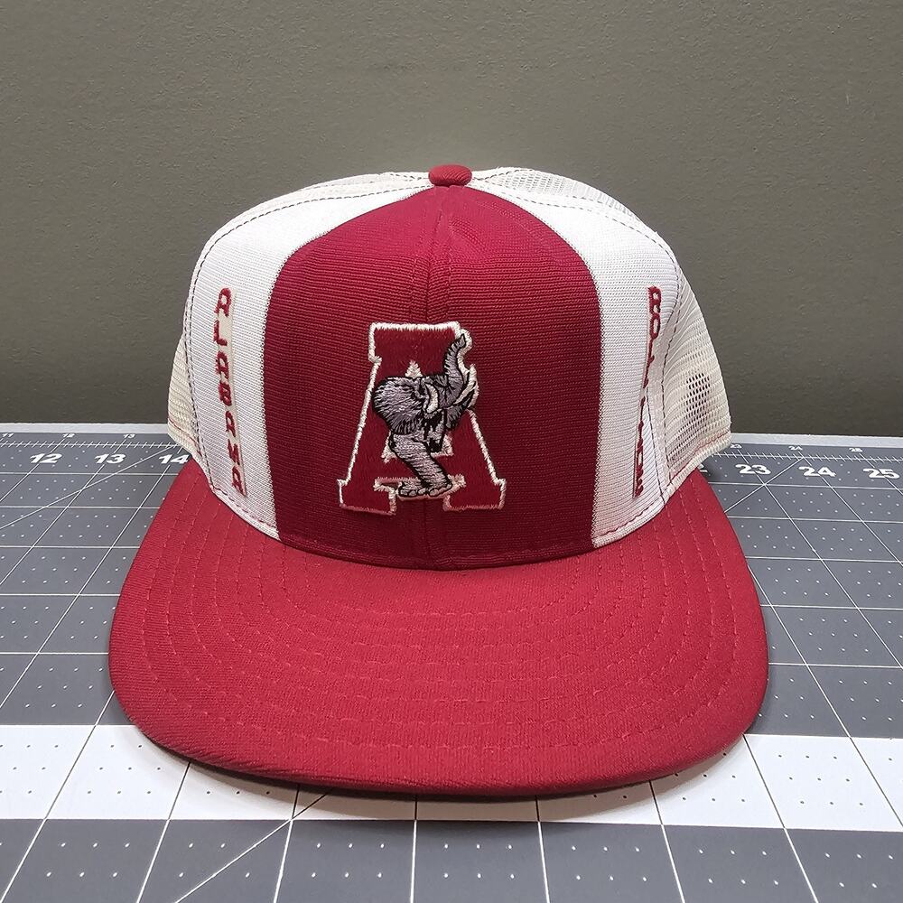 Vintage Alabama Hat Cap Snapback Trucker 80s Football Tide USA AJD Lucky Stripes